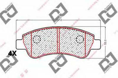 DJ PARTS bp1972 -  Комплект тормозных колодок, дисковый тормоз